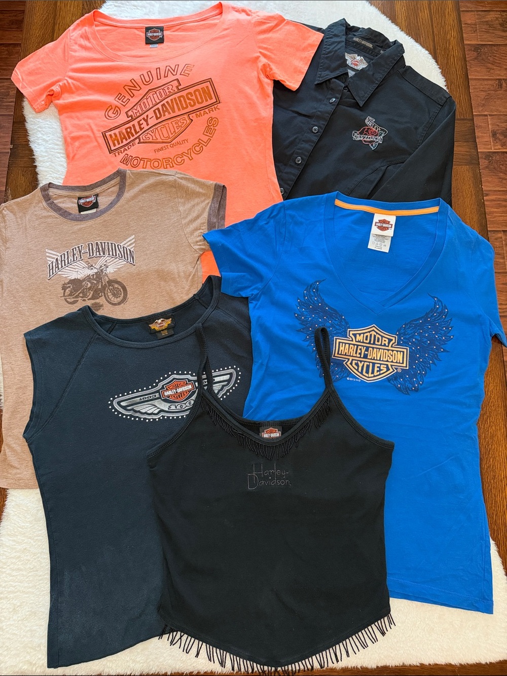 Lot of 6 Harley-Davidson Size X-Large Tops